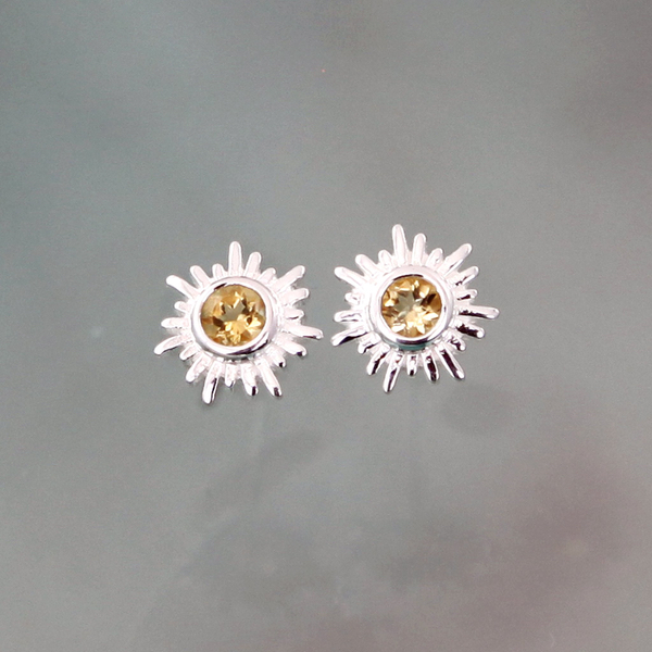 Silver and Citrine Studs Main